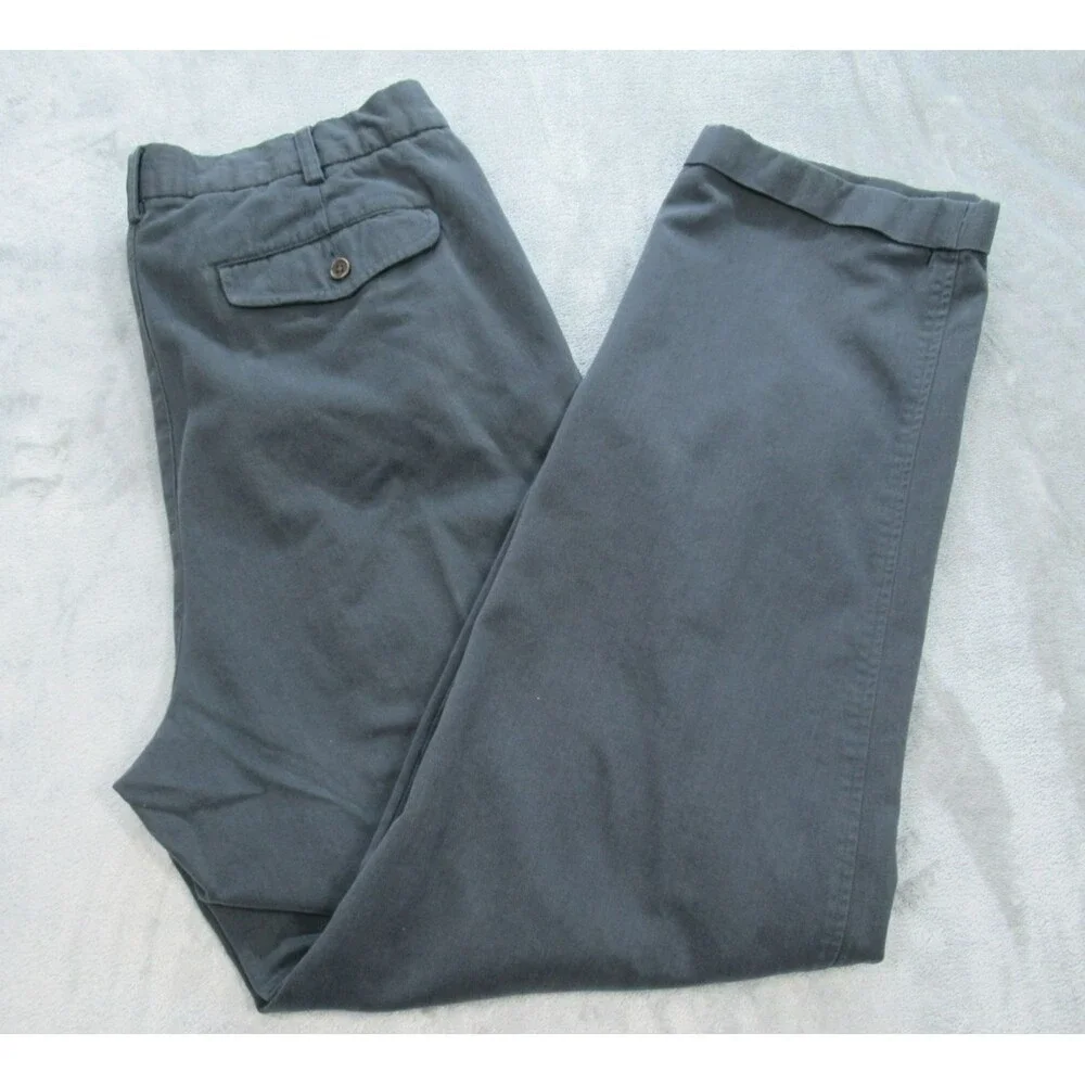 Banana Republic Pants Men Sz 40 Long (Fits 33 x 33) Gray Pleated Front